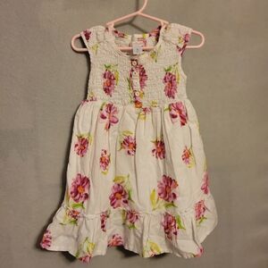 Old Navy Girls White and Pink Sleeveless Floral Cotton SunDress. Size 2T